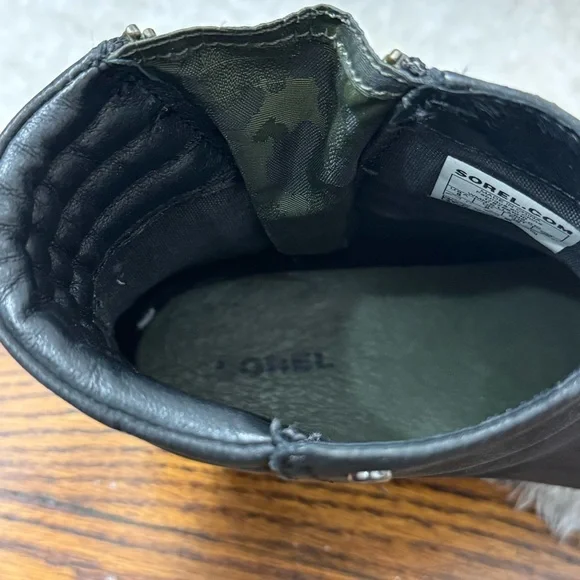 Sorel Danica Waterproof Black Leather Ankle Booties Ss 8 - Picture 11 of 13